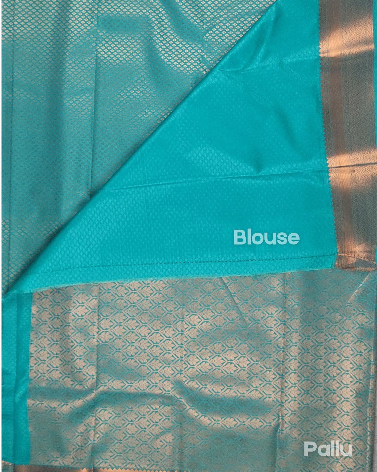 Samuthrika Teal Green With Copper Zari Woven