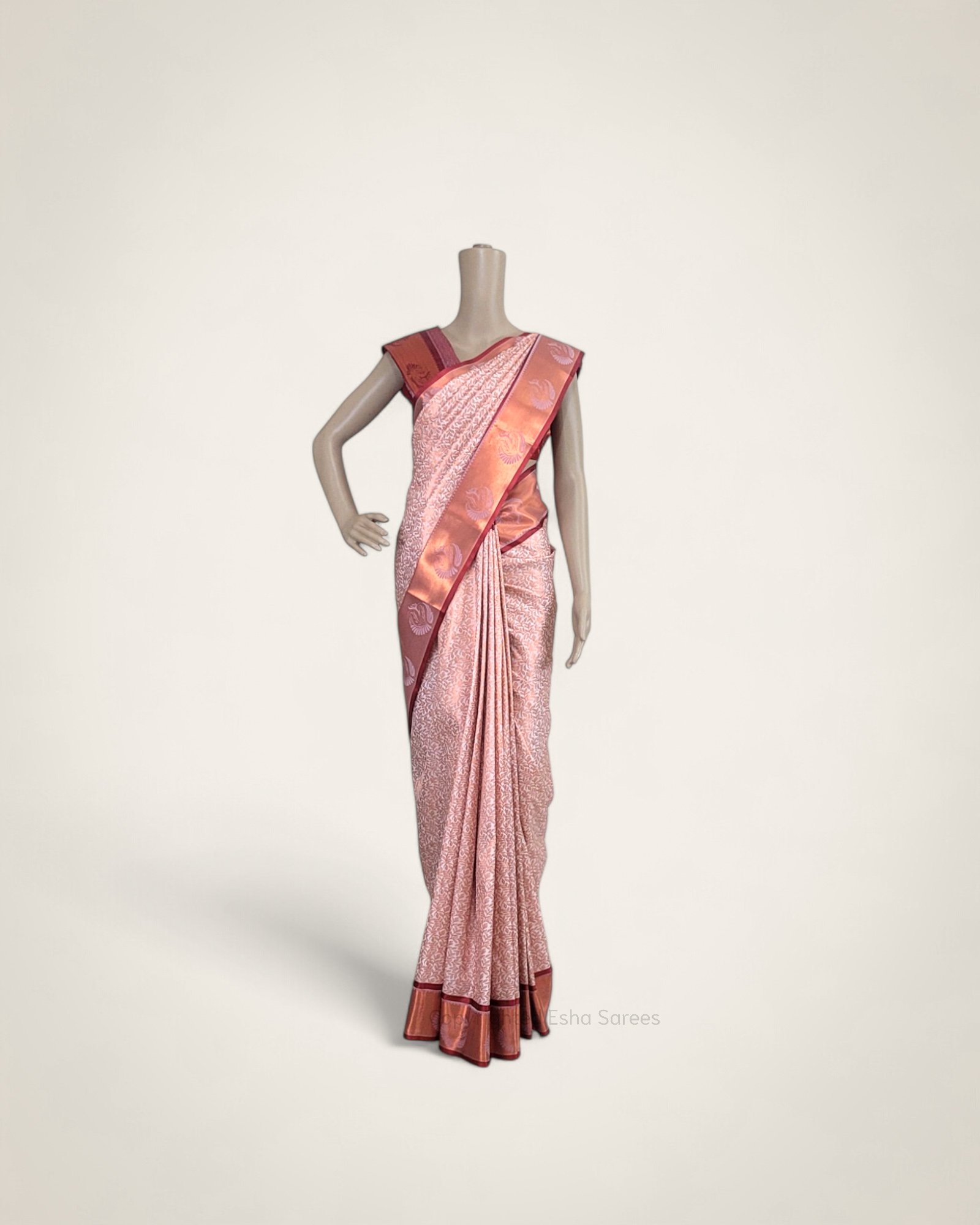 Vasthrakala Lavender and Copper Silk Saree