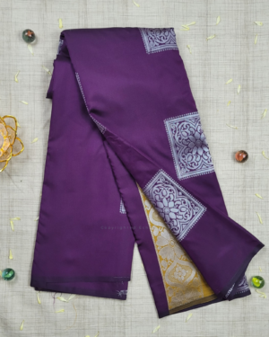 Vastrakala Violet Charm with Silver Zari Saree