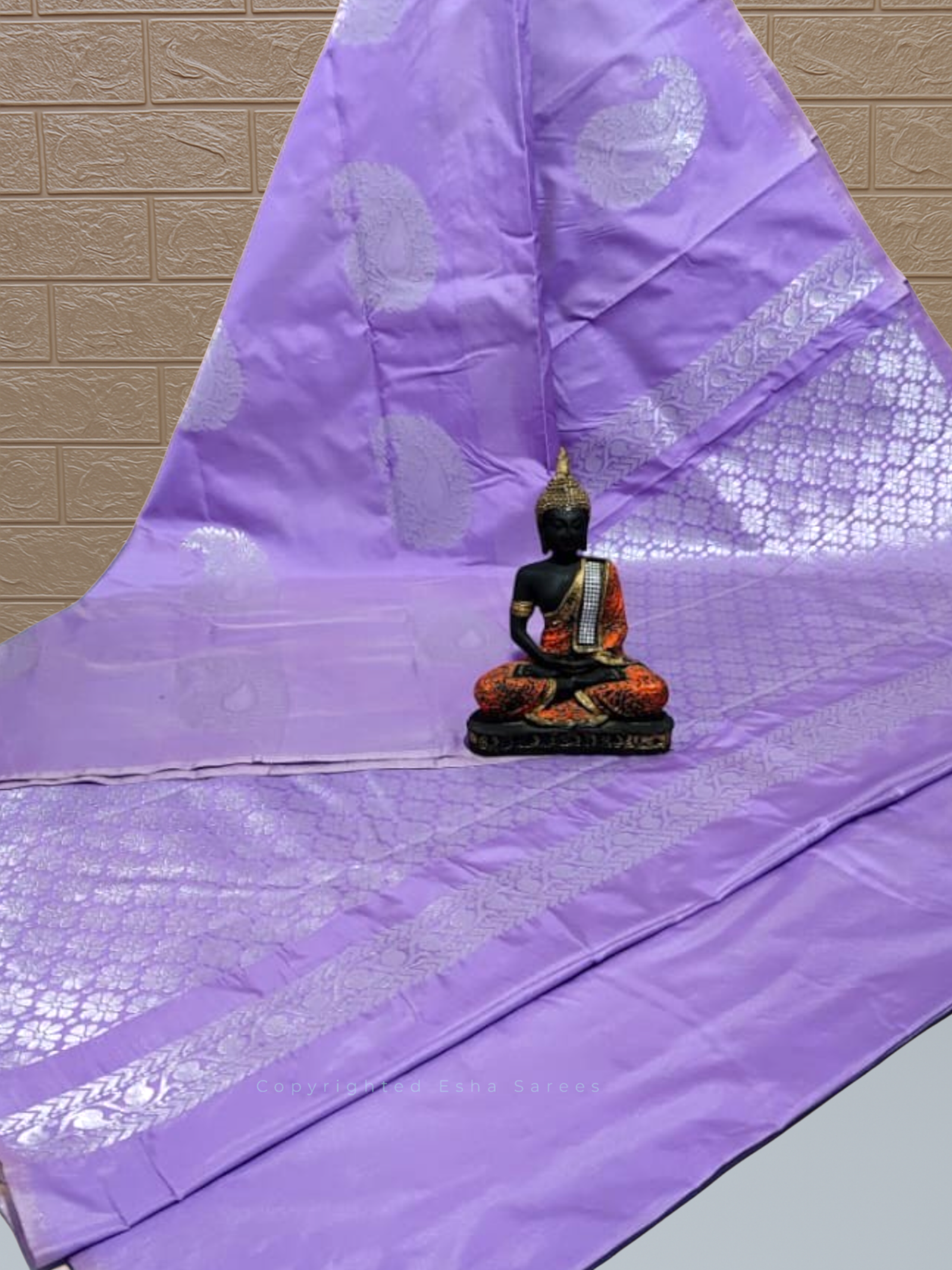 Vastrakala Luxe Lavender Silver Zari Border Saree