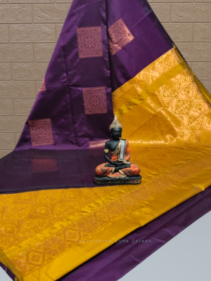 Vasthrakala Royal Violet Copper Zari Border Silk Saree