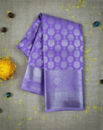 Vasthrakala Violet With Silver Zari Saree