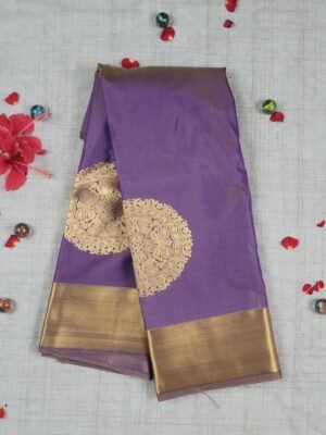 Vastrakala Royal Violet Golden Border Saree