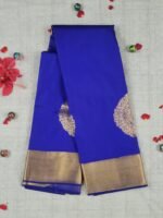 Vasthrakala Regal Bloom Blue Zari Saree