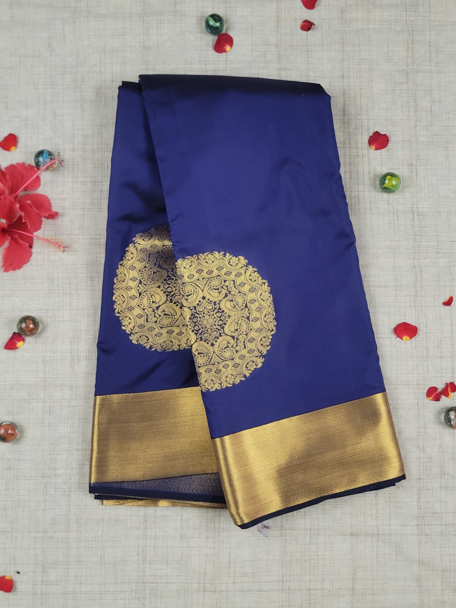 Vastrakala Royal Blue Aura – Zari Border