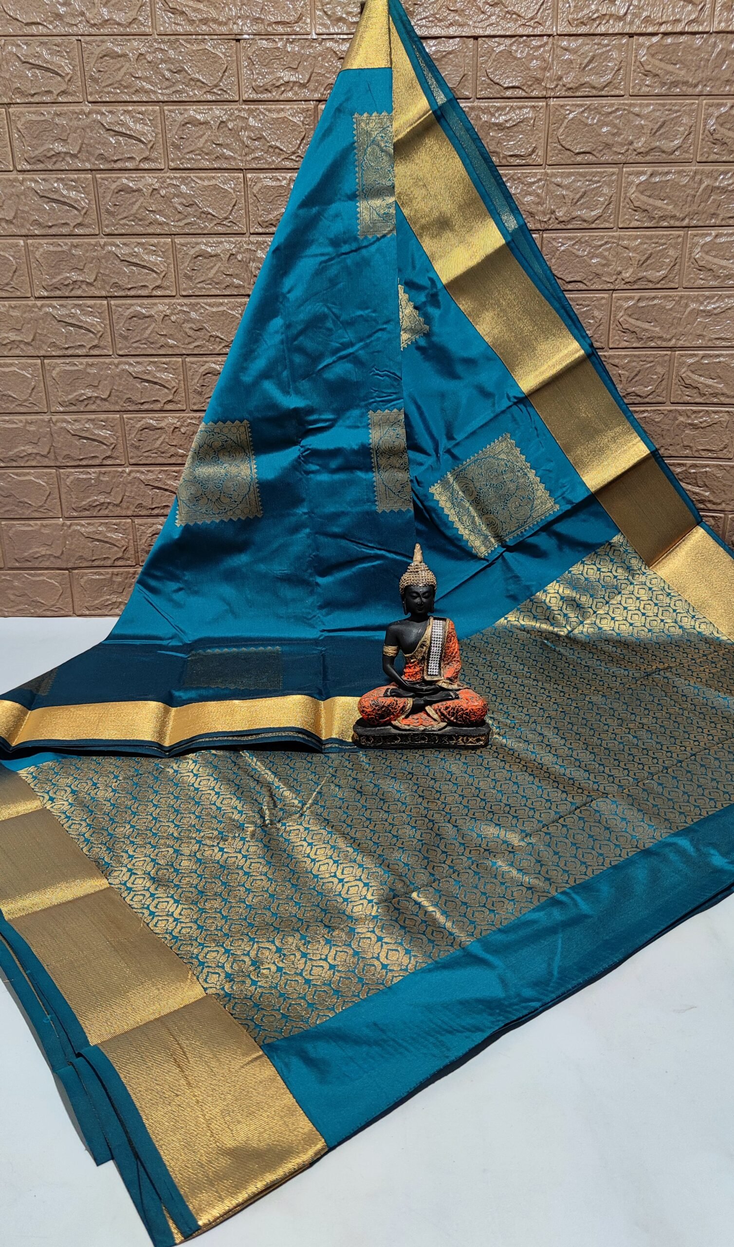 Vastrakala Indigo Glow Zari Border