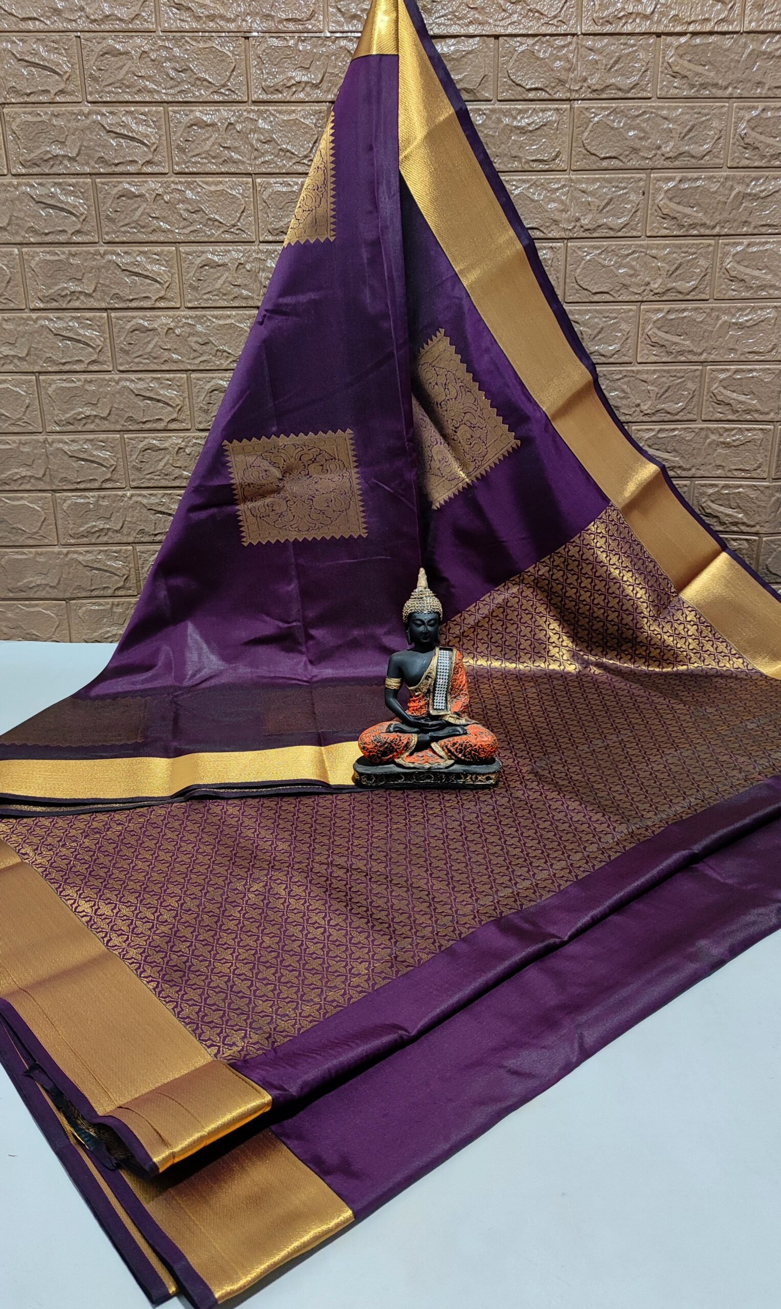 Vastrakala Imperial Purple Gold Zari Saree