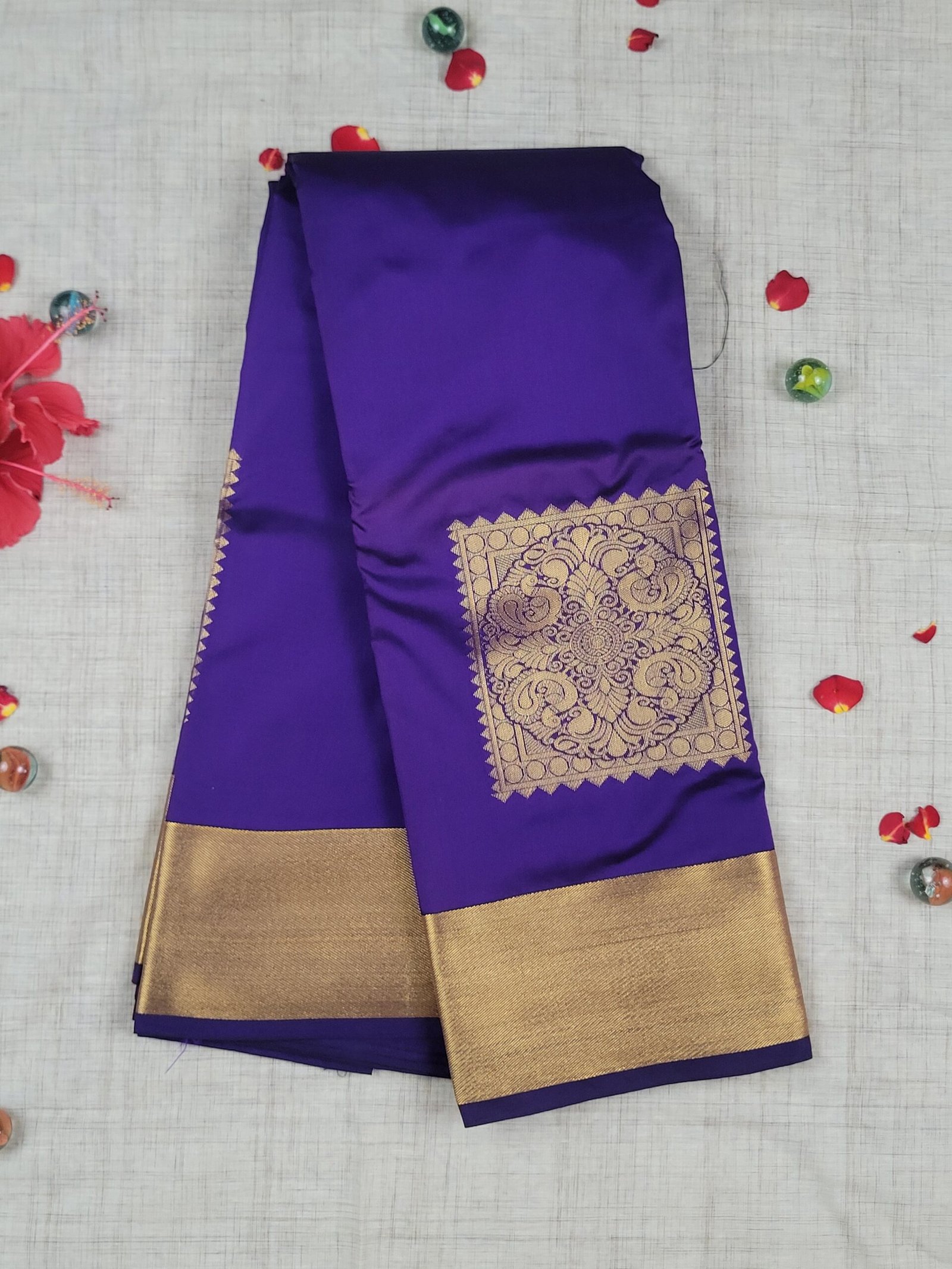 Vastrakala Regal Purple With Gold Zari saree
