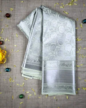 Vasthrakala Silver Zari Work Silk Saree