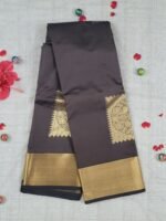 Vastrakala Deep Ebony Gold Border Silk Saree