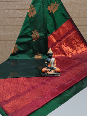 Vasthrakala Royal Deep Olive Grace Saree