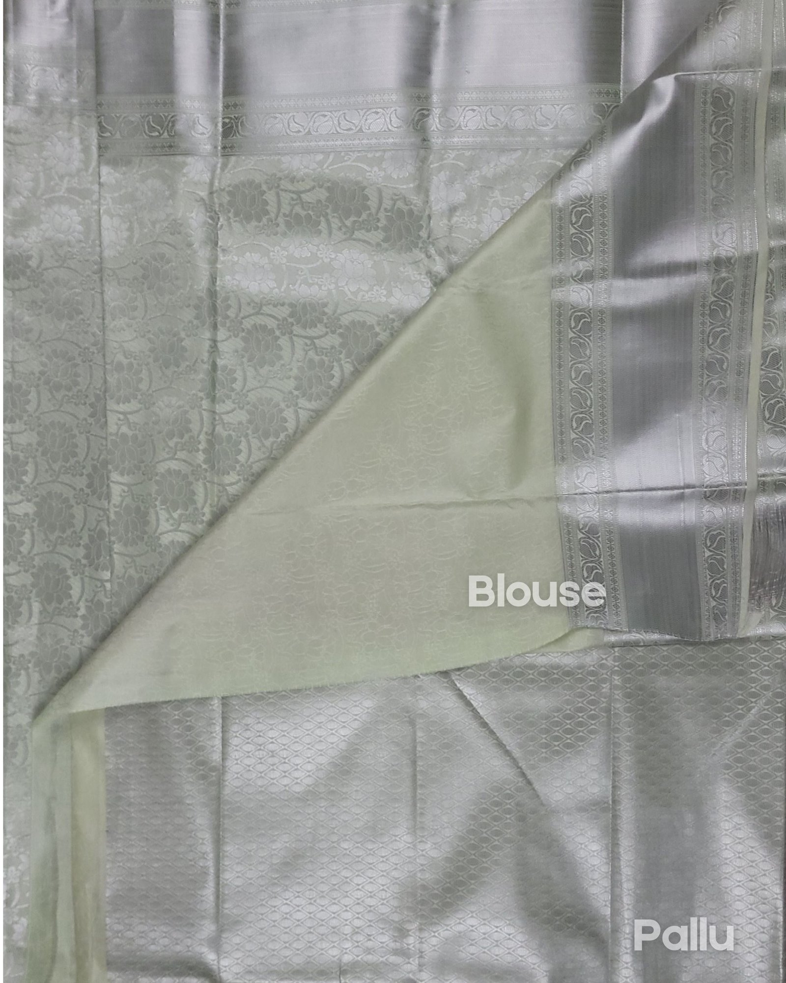 Vasthrakala Silver Zari Work Silk Saree