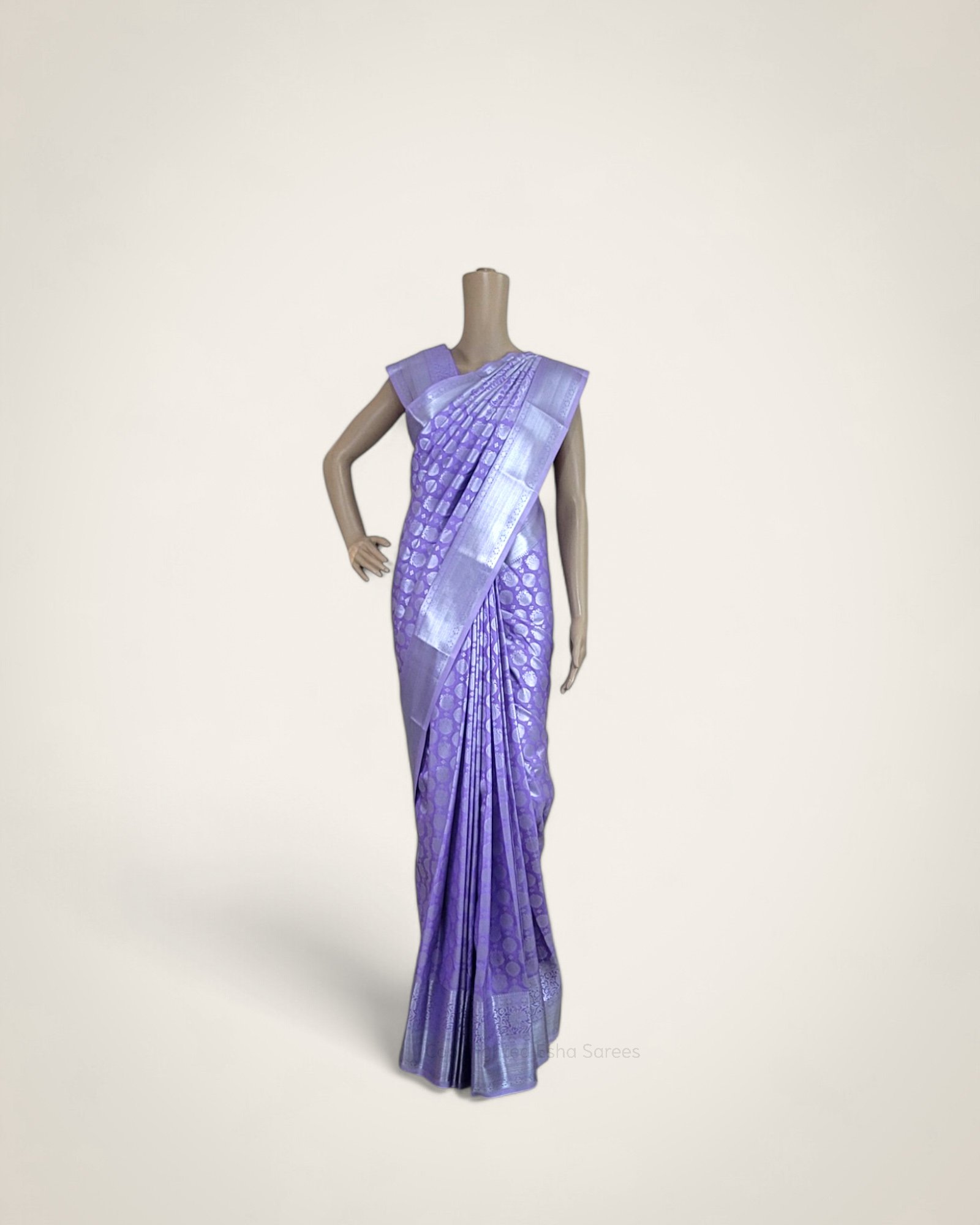 Vasthrakala Violet and Silver Silk Saree