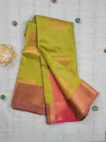 Vasthrakala Bloom Olive Blush Weave Saree