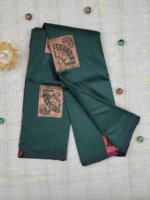 Vasthrakala Harmony Temple Green & Crimson Zari Weave