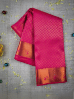Vasthrakala Magenta Pink with Copper-Gold Border