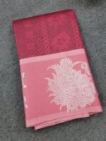 Magenta Green Silk Saree with Silver Motifs