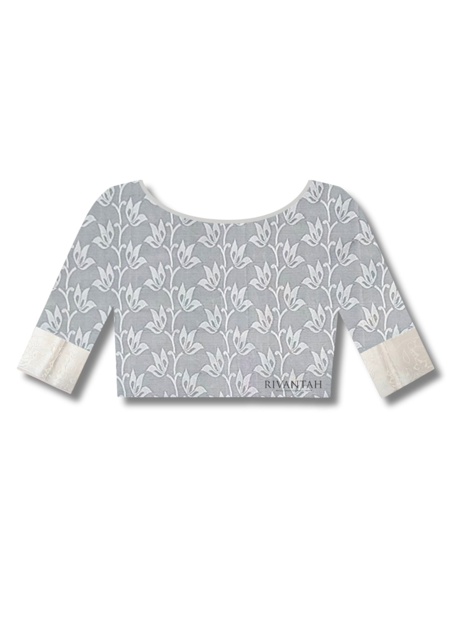 Red Velvet Silk Saree with Silver Zari Weaving - Image 2