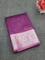 Purple Silk Saree with Silver Zari Weaving
