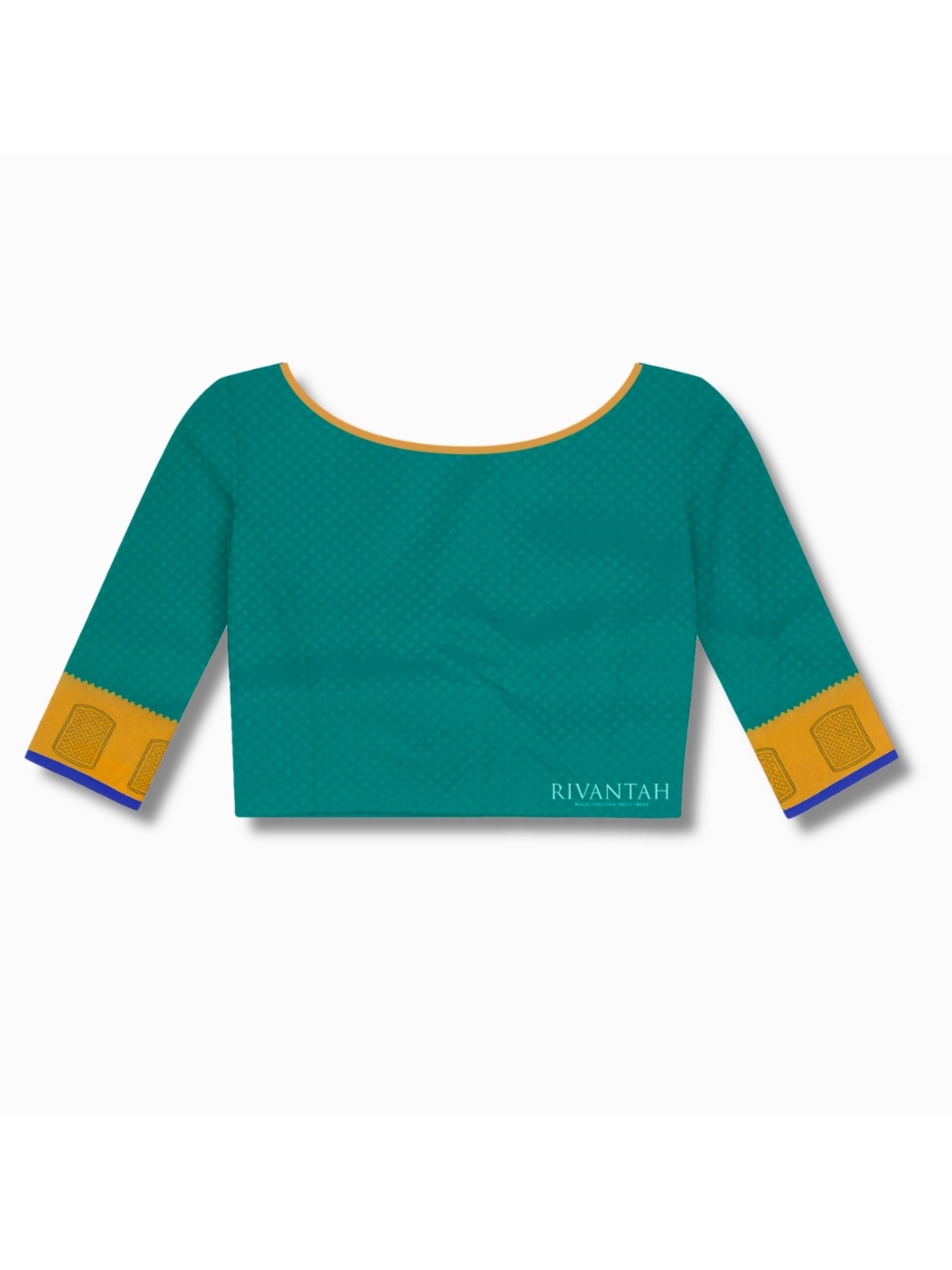 Royal Blue Green Copper Silk Saree